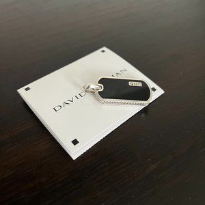 David Yurman Streamline Black Beveled Dog Tag Black Onyx